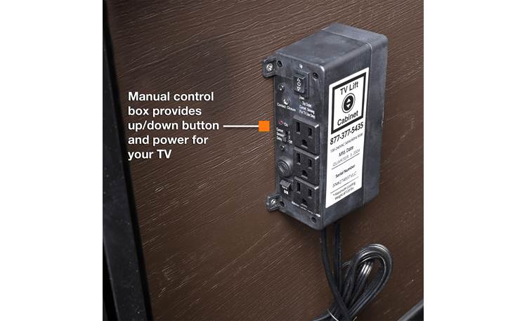 Medium Outdoor Luxe TV Lift Cabinet Outlet detail