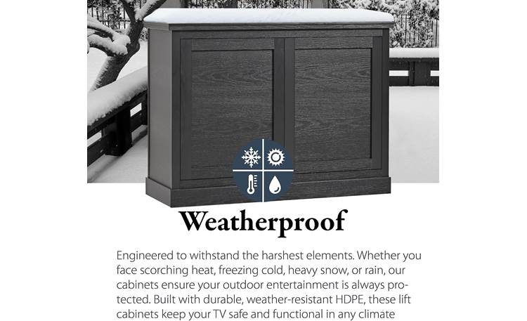 Medium Outdoor Luxe TV Lift Cabinet Weatherproof