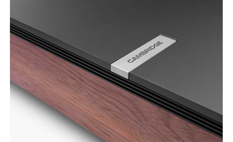 Cambridge Audio Evo 150 SE Top detail with wood-grain panel