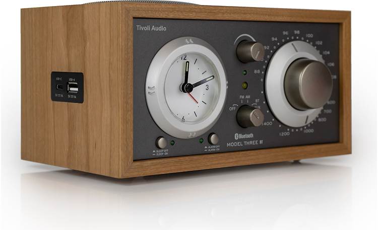 Tivoli Audio Model Three BT (Cherry/Taupe) AM/FM clock radio with