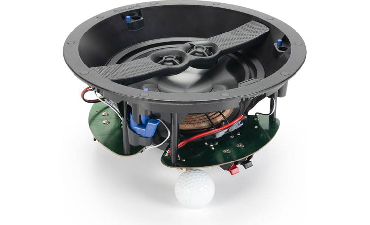 Russound Enhanced Performance IC-820T Golf ball shown for scale 