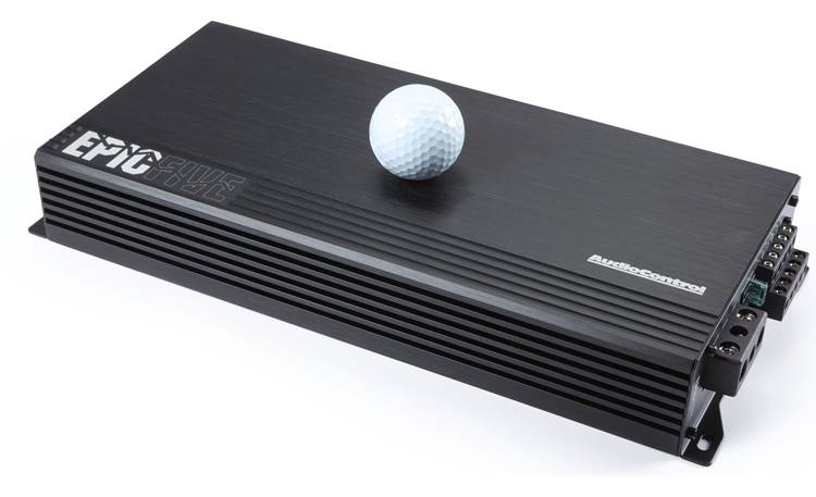 AudioControl EPICFIVE Golf ball shown for scale 