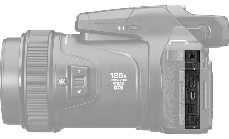 Nikon COOLPIX P1100 Side-panel connections