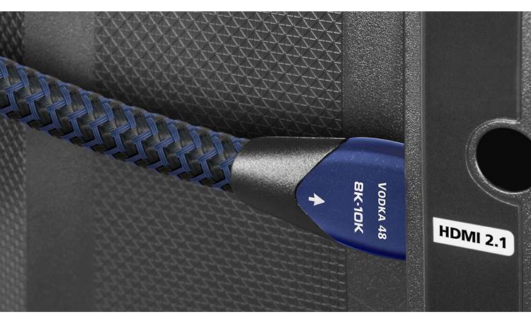 AudioQuest Vodka 48 Supports HDMI 2.1 features including 4K/120Hz, 8K/60Hz, and 10K/30Hz