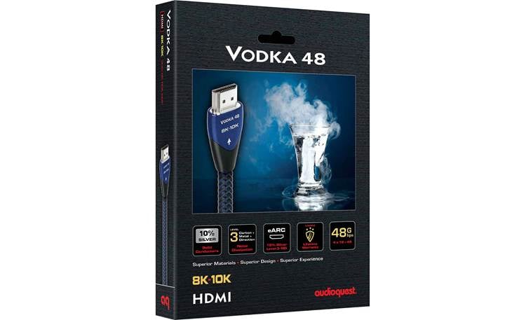 AudioQuest Vodka 48 Silver-plated, long-grain copper (LGC) A/V and eARC conductors (silver layer is 10% of total conductor)