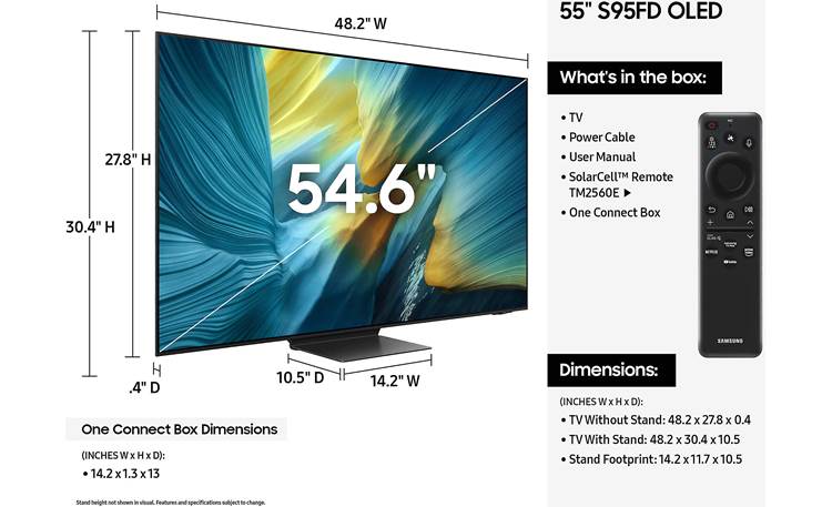 Samsung QN55S95F Dimensions