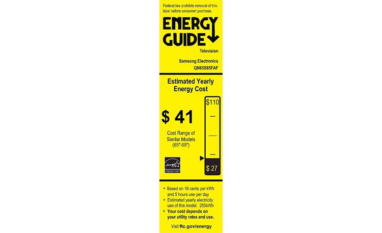 Samsung QN65S85F Energy Guide
