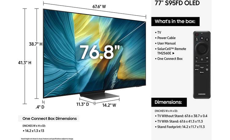 Samsung QN77S95F Dimensions