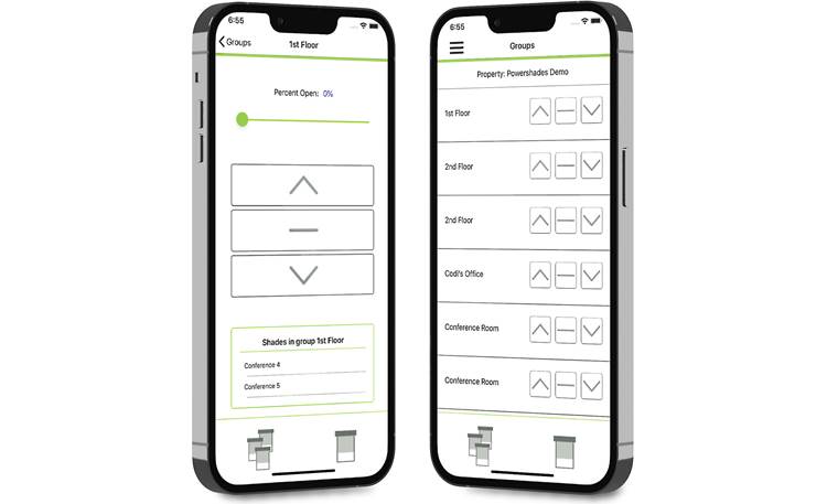 PowerShades Motorized Flat Fabric Cassette Sheerweave, 7450 Downloadable control app for smartphones and tablets