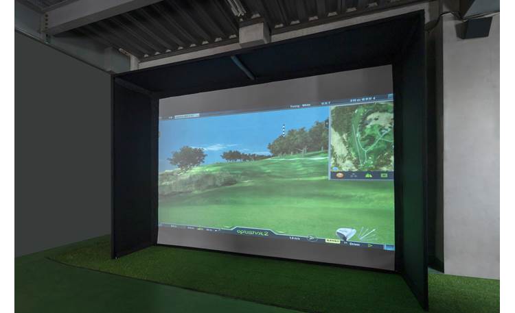 Elite ProAV® Golf Bay Pro Create a premium golf simulator with this short throw screen 