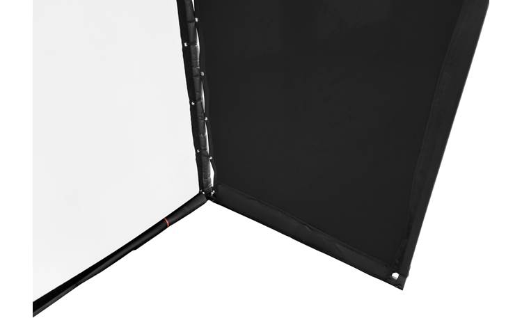 Elite ProAV® Golf Bay Pro Screen attaches to sturdy frame with ball bungees for taut surface