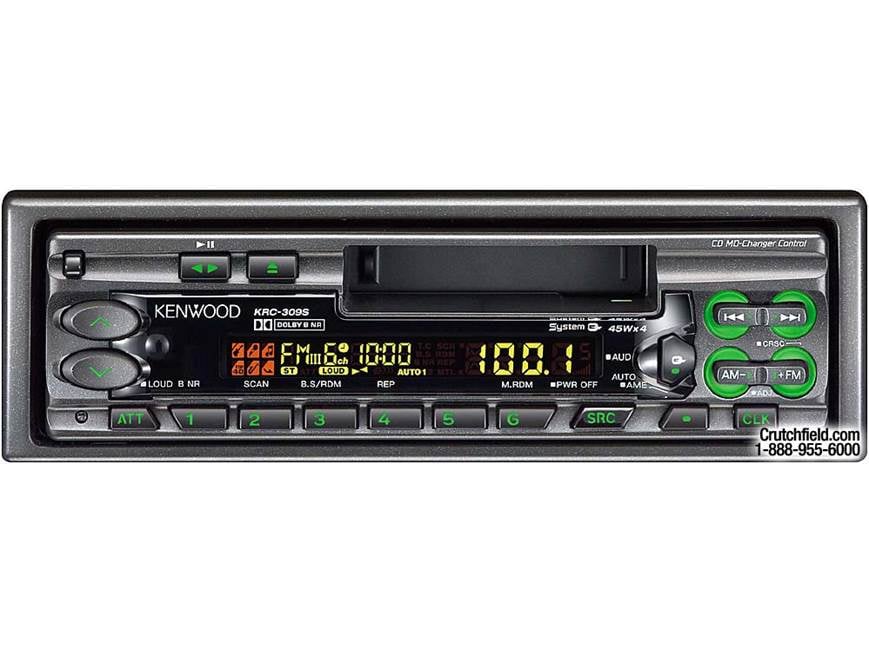 KENWOOD CDステレオ Kenwood KRC-309S Cassette receiver with CD/MD changer controls at