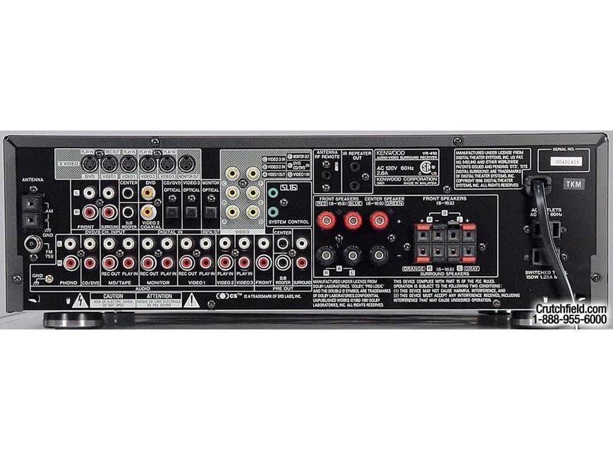 Kenwood VR-410 A/V receiver with Dolby Digital and DTS at Crutchfield