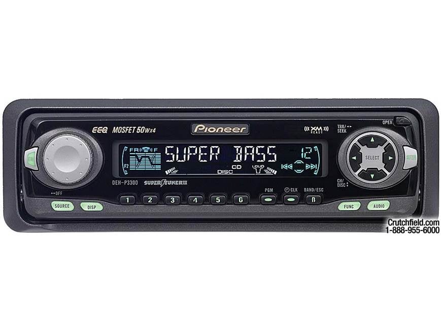 Pioneer DEH-P3300 CD receiver with CD changer controls at Crutchfield