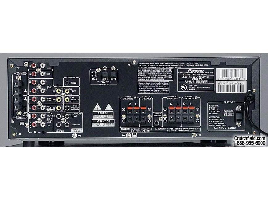 Pioneer VSX-D409 A/V receiver with Dolby Digital and DTS at