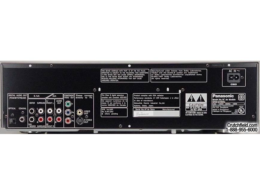 Panasonic DVD-CV50 5-disc carousel DVD/CD changer at Crutchfield