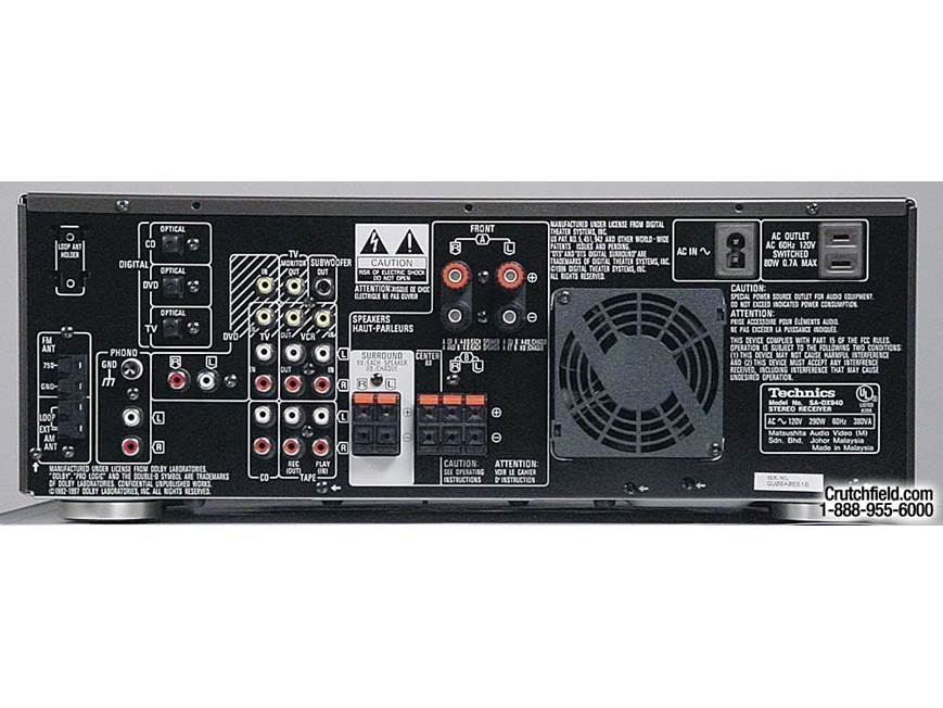 Technics SA-DX940 A/V receiver with Dolby Digital and DTS at