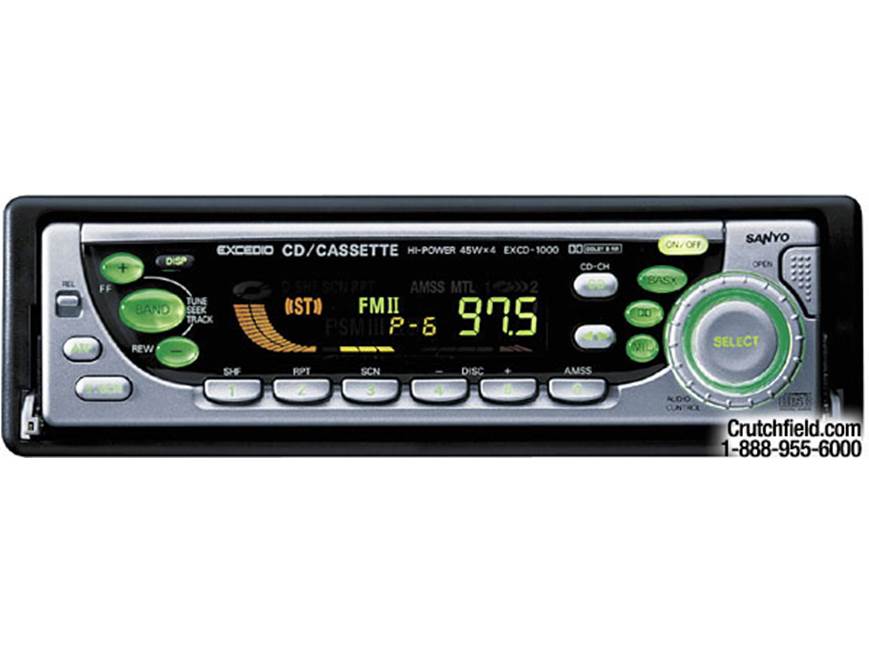 Sanyo EXCD-1000 In-dash CD/Cassette Receiver at Crutchfield