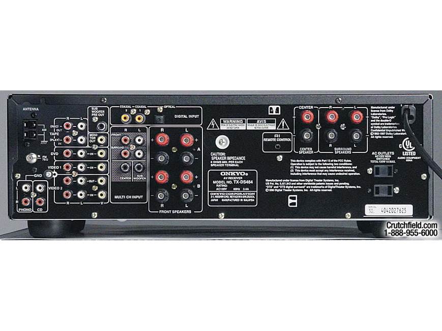 Onkyo TX-DS484 A/V receiver with Dolby Digital and DTS at Crutchfield