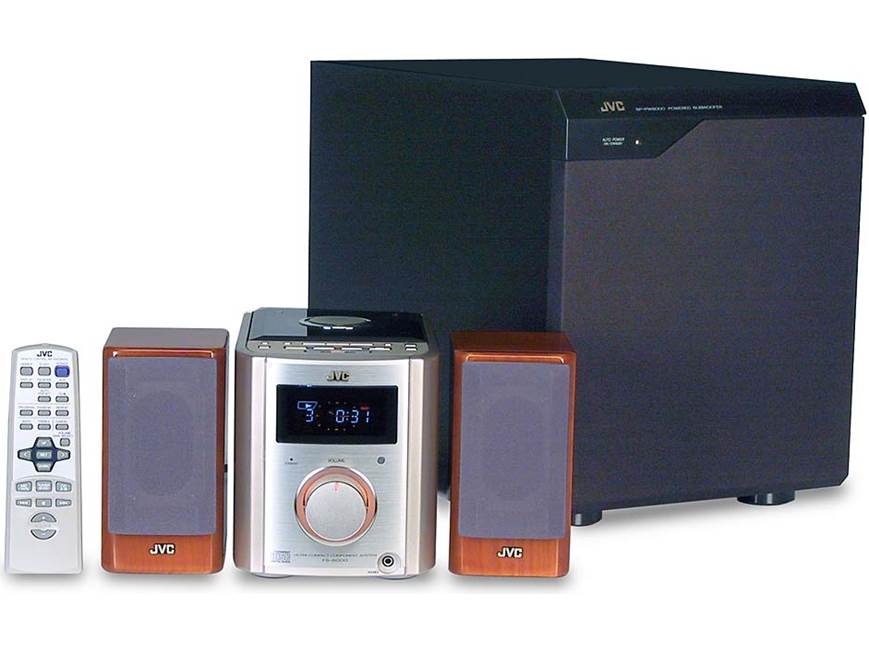 JVC FS-8000 Desktop CD system with powered subwoofer at Crutchfield
