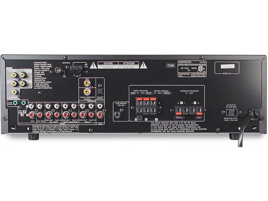 Kenwood VR-505 A/V Receiver with Dolby Digital and DTS at Crutchfield