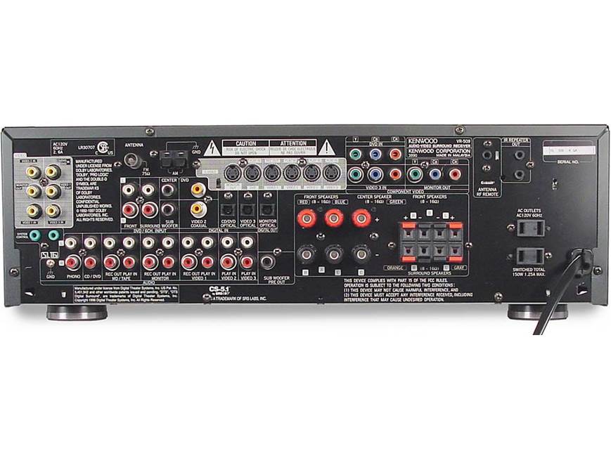 Kenwood VR-509 A/V Receiver with Dolby Digital, DTS, and Pro Logic