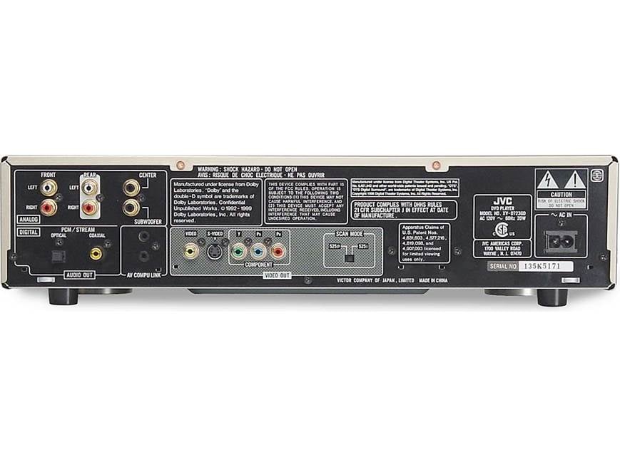 JVC XV-D721 / XV-D723 (Gold) DVD/CD/DVD-Audio player with