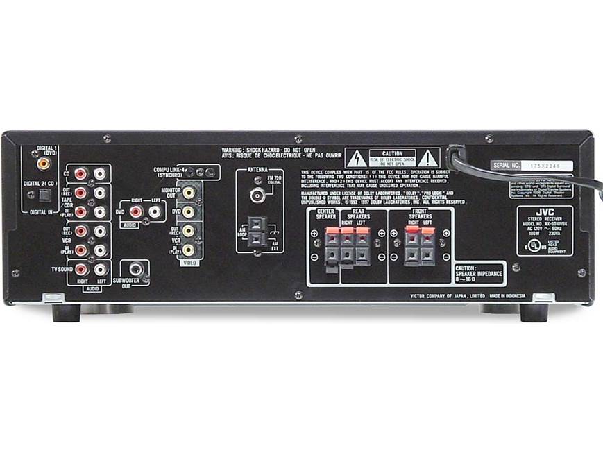 JVC RX-6010V A/V receiver with Dolby Digital and DTS at Crutchfield