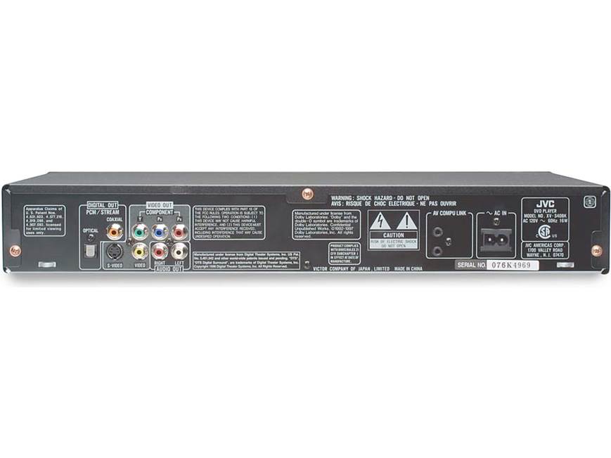 JVC XV-S40BK / XV-S45GD (Black) DVD/CD players (Black) at Crutchfield