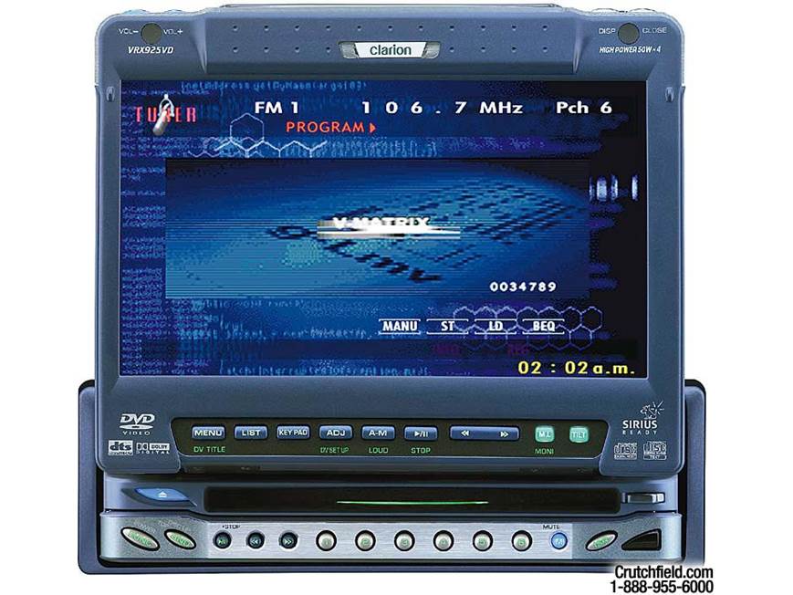 Clarion VRX925VD DVD/CD/MP3 Receiver/Motorized 7