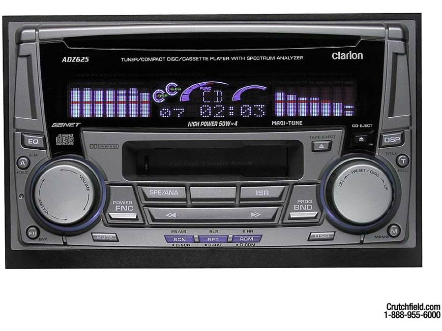 Clarion ADZ625 Double-DIN CD/Cassette Receiver with CD Changer