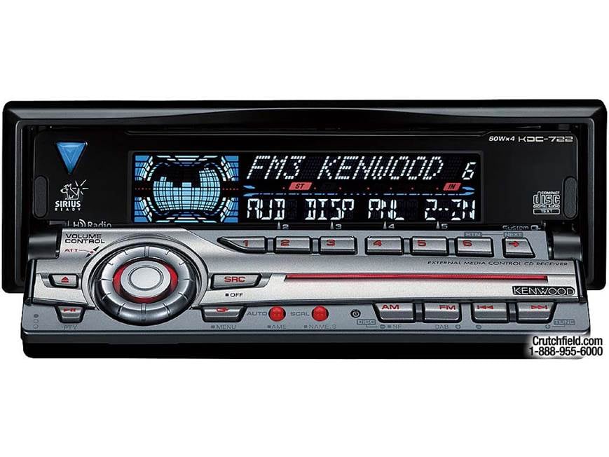 Kenwood KDC-722 CD Receiver with CD Changer Controls at Crutchfield