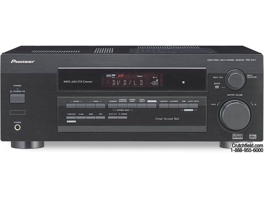 Pioneer VSX-D411 A/V receiver with Dolby Digital, DTS, and Dolby