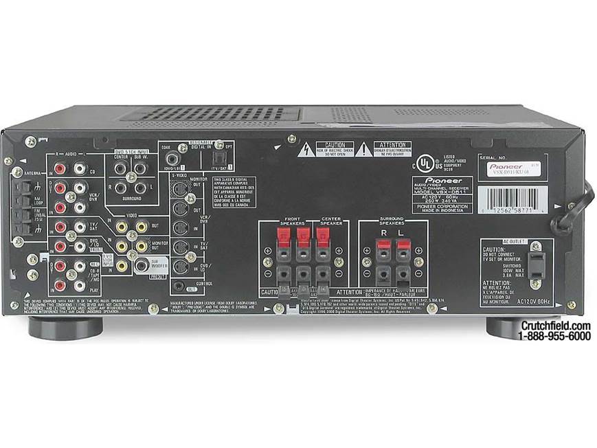 Pioneer VSX-D511 A/V receiver with Dolby Digital, DTS, and Dolby