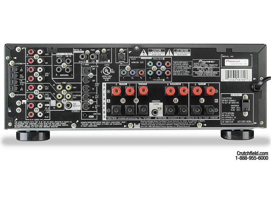Pioneer VSX-D711 A/V receiver with Dolby Digital, DTS, and Dolby