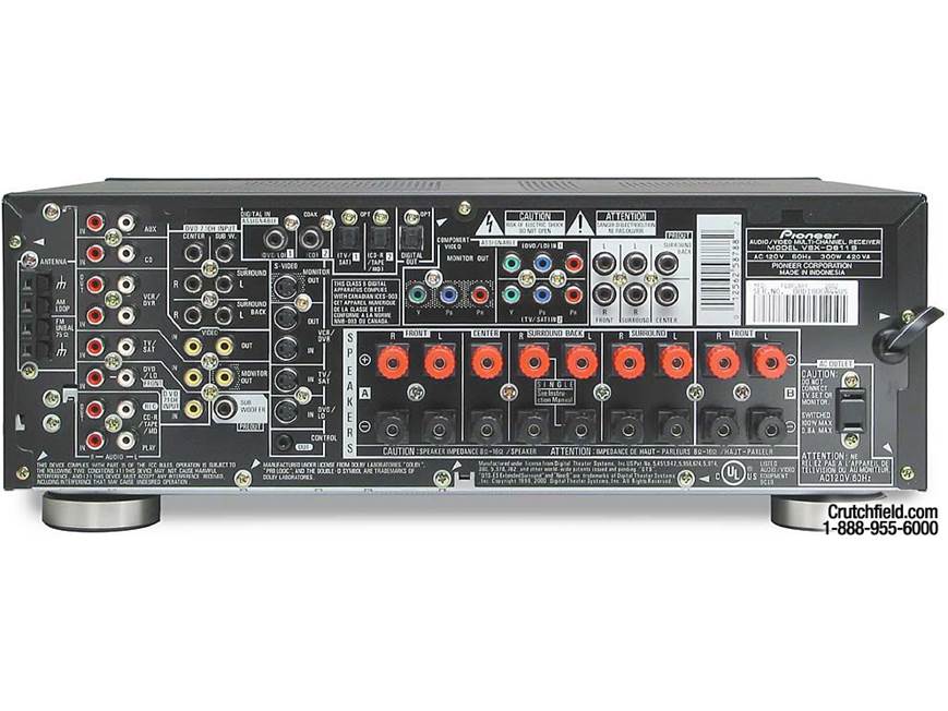 Pioneer VSX-D811S A/V receiver with Dolby Digital EX, DTS-ES, and