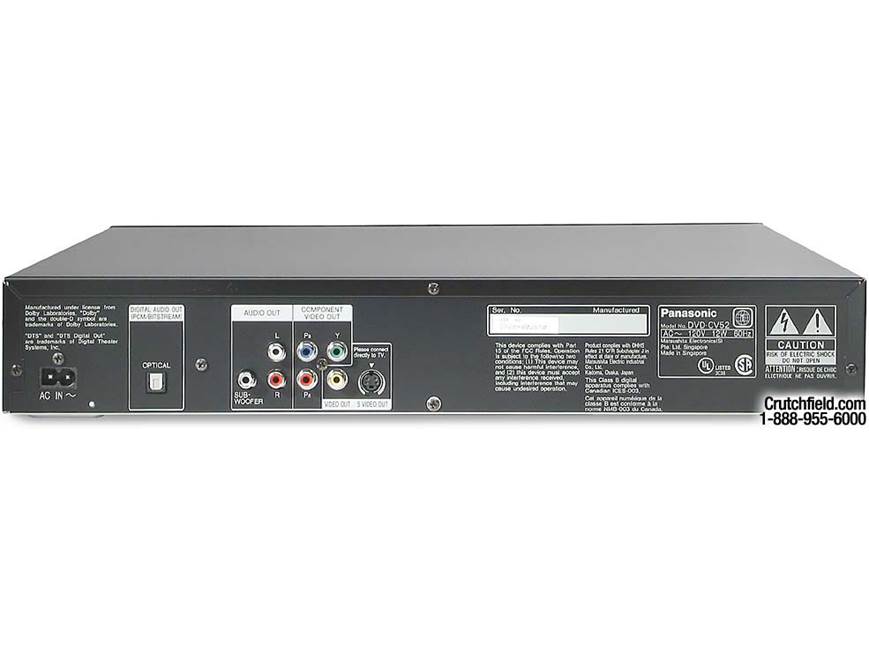 Panasonic DVD-CV52 5-disc carousel DVD/CD changer at Crutchfield