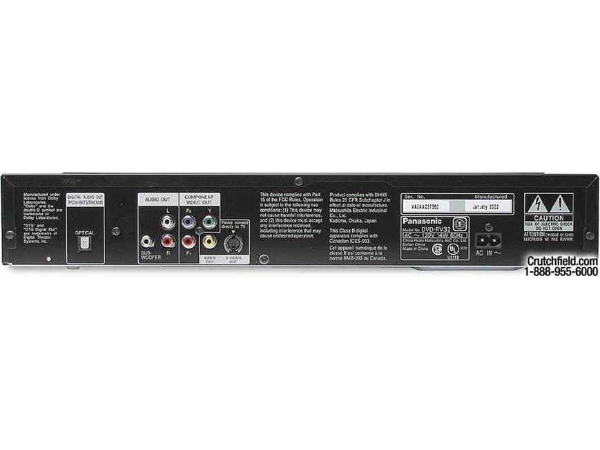 Panasonic DVD-RV32 (Black) DVD/CD player (Black) at Crutchfield