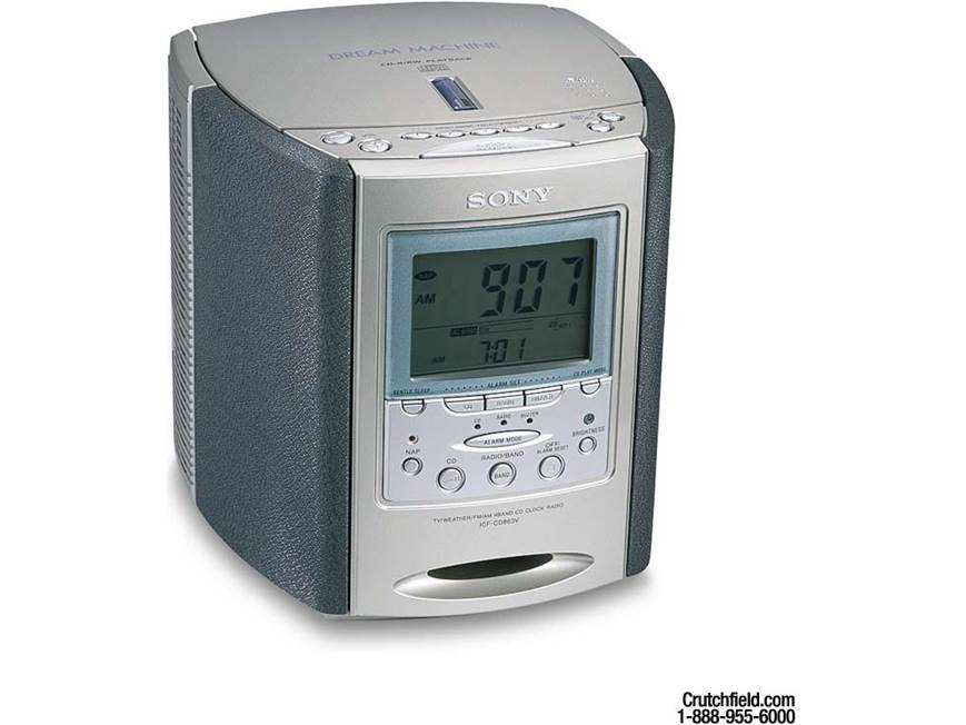 Sony ICF-CD863V Clock radio with CD player and triple alarm at