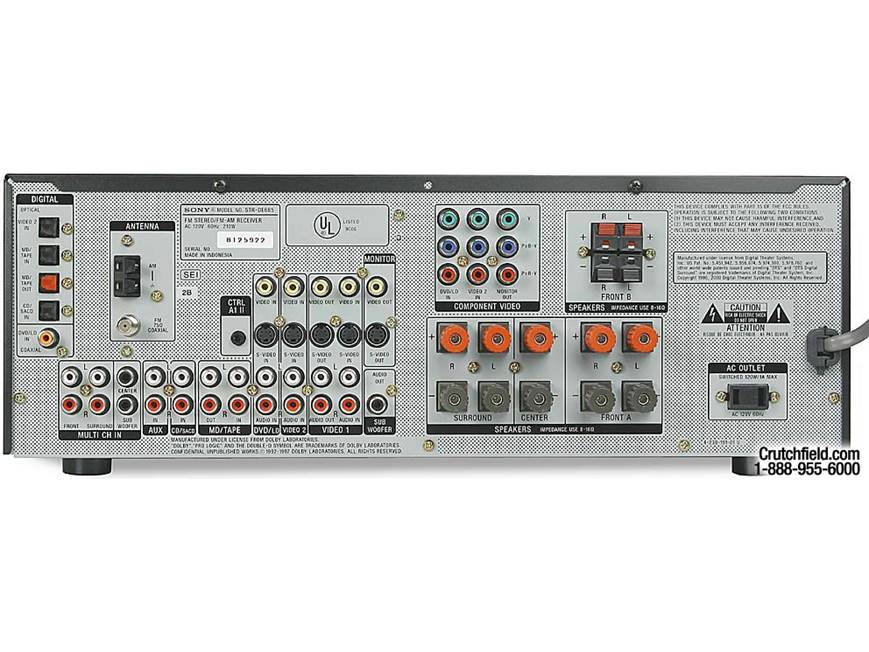 Sony STR-DE685 A/V receiver with Dolby Digital, DTS, and Pro Logic