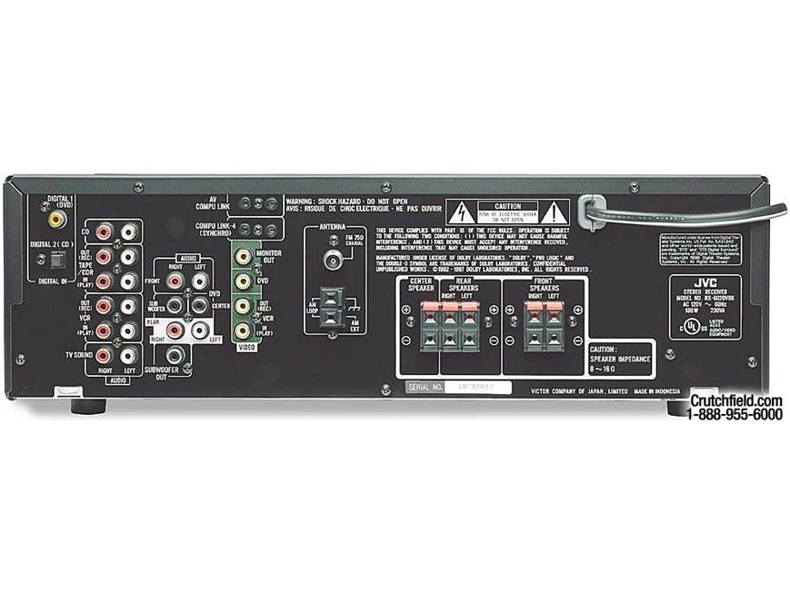JVC RX-6032V オーディオ/ビデオコントロールレシーバー JVC RX-884V Audio/Video Control Receiver bundle with Remote