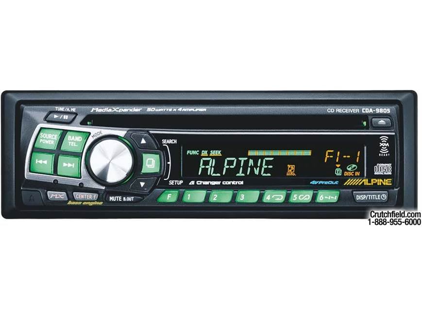 Alpine CDA-9805 CD Receiver with CD Changer Controls at Crutchfield
