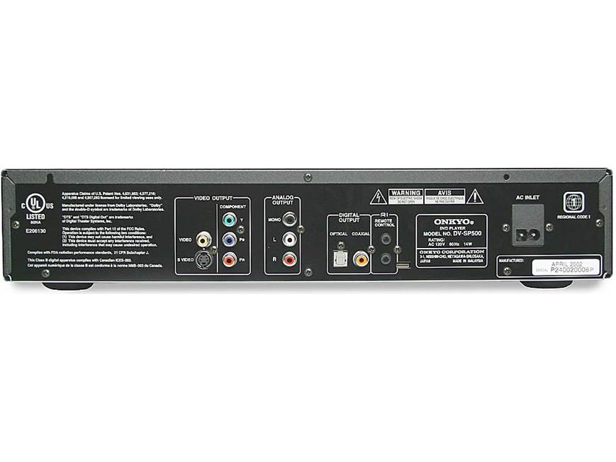 ONKYO DVD/CDプレーヤー DV-SP500 Onkyo DV-SP500 DVD/CD player with progressive scan at Crutchfield
