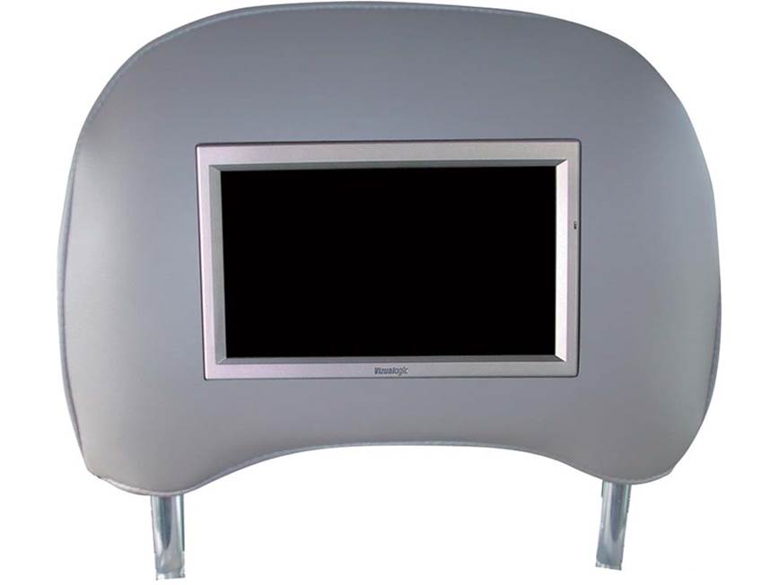 Vizualogic Headrest Monitor (Medium Gray Leather) Leather Headrest