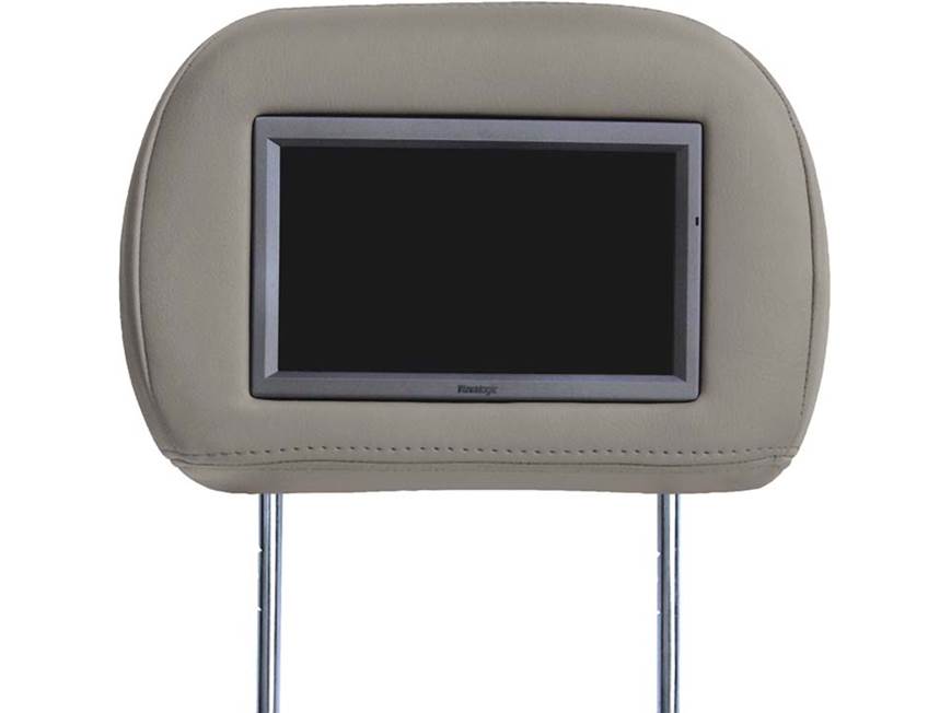 【未使用】 Luocute Headrest TFT-LCD グレー モニター Vizualogic Headrest Monitor (Pewter Leather with logo) Leather