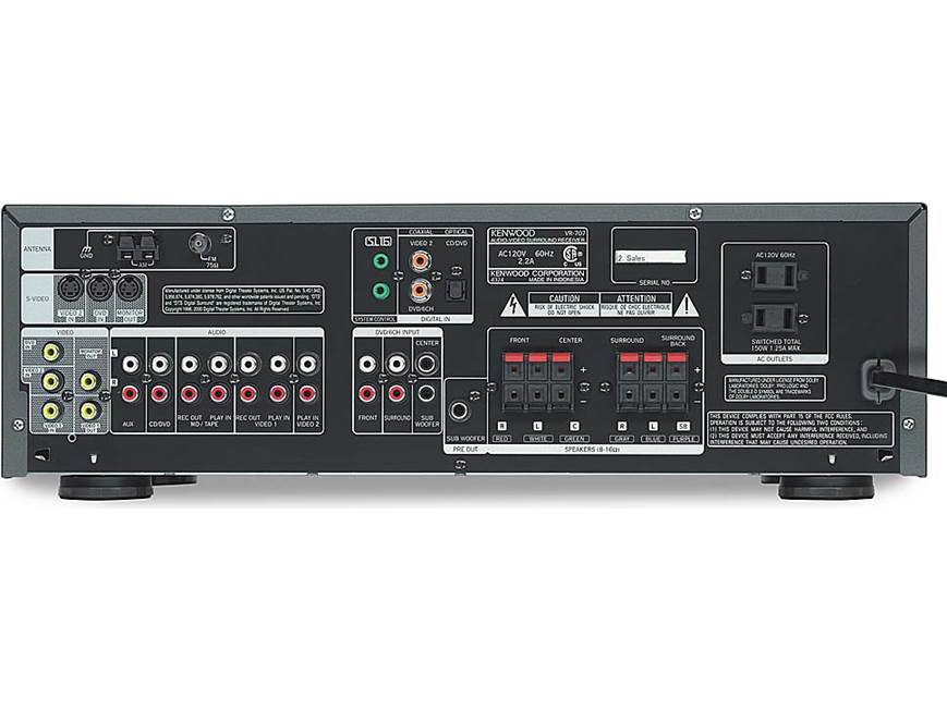 Kenwood VR-707 A/V receiver with Dolby Digital EX, DTS and Pro