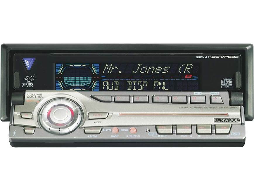 Kenwood KDC-MP822 CD/MP3 Receiver with CD Changer Controls at