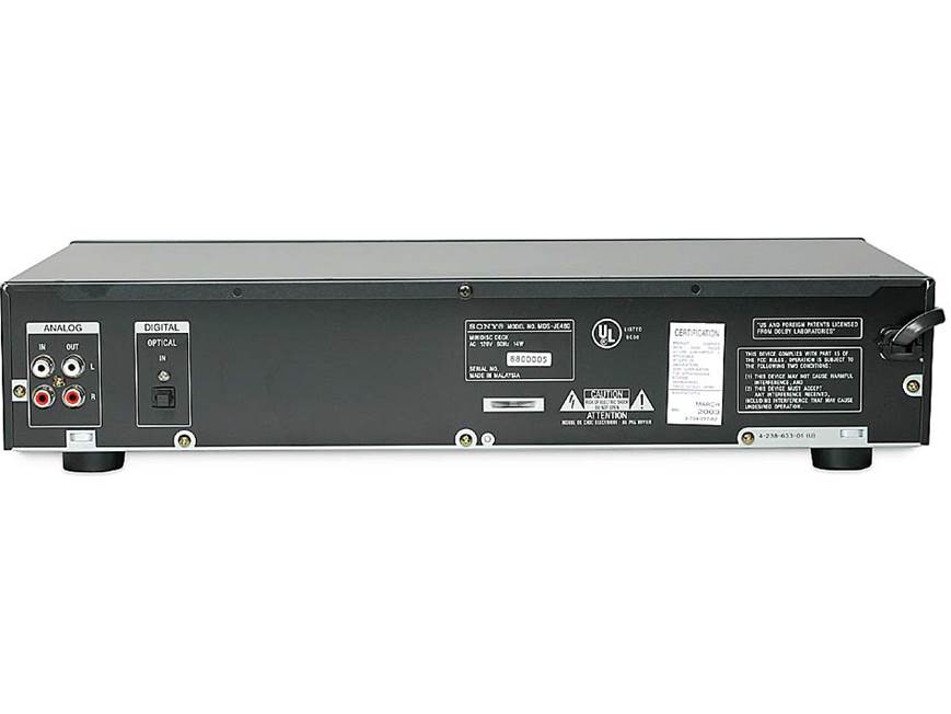 Sony MDS-JE480 MiniDisc player/recorder at Crutchfield