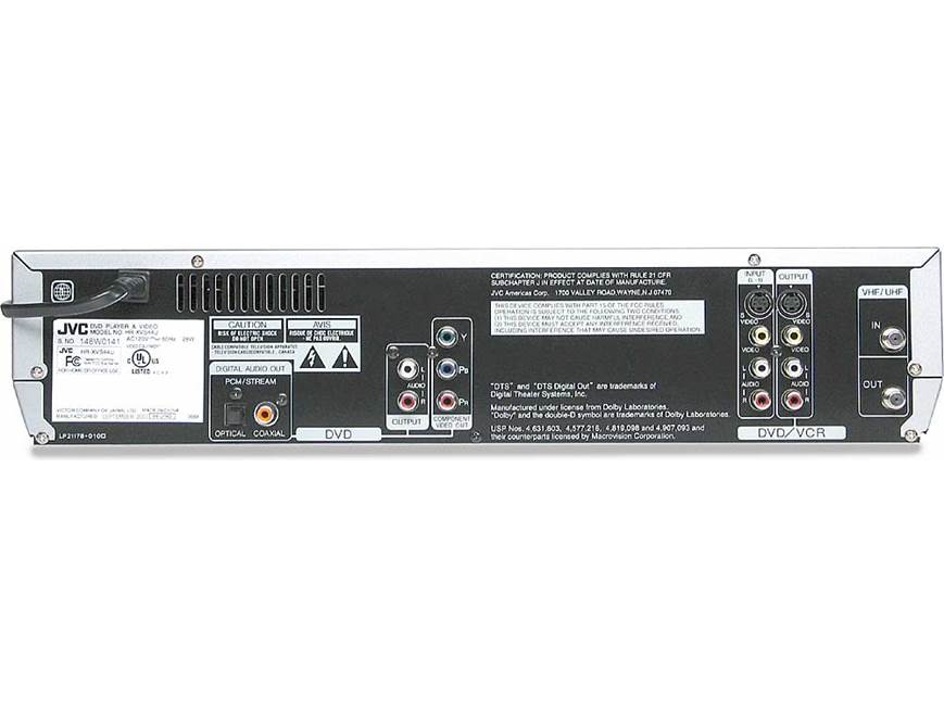 JVC HR-XVS44U Combination DVD/CD player + Super VHS VCR at Crutchfield