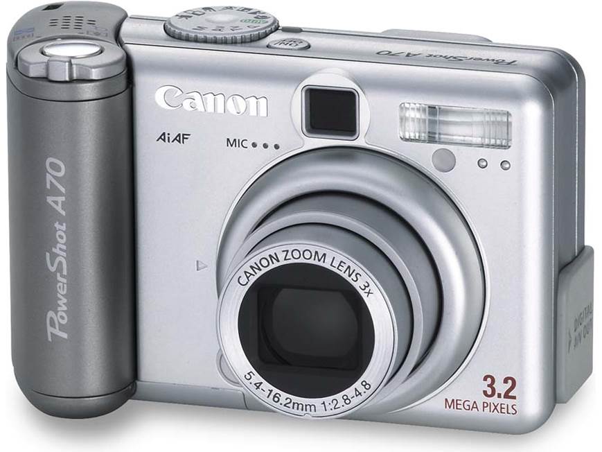 Canon PowerShot A70 3-megapixel digital camera at Crutchfield
